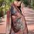 Black floral zari silk blend designer banarasi saree