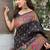 Black floral zari silk blend designer banarasi saree