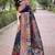 Black floral zari silk blend designer banarasi saree