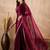 Maroon satin saree