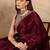 Maroon satin saree