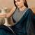 Blue satin saree