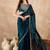 Blue satin saree