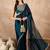 Blue satin saree