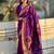 Purple ethnic motifs woven design kanjeevaram saree