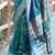 Teal ethnic motifs woven design zari kanjeevaram saree