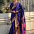 Blue woven design zari kanjeevaram saree