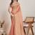 Peach woven design zari  chiffon saree