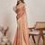 Peach woven design zari  chiffon saree