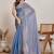 Blue  chiffon saree