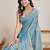 Turquoise  chiffon saree