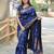 Blue woven design zari kanjeevaram saree