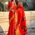 Orange floral zari kanjeevaram saree