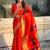 Orange floral zari kanjeevaram saree