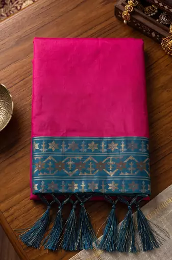rani pink soft banarasi saree for women festive party traditional wedding ethnic saree