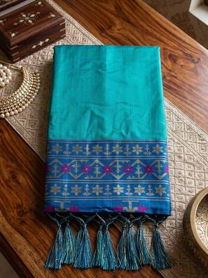 sky blue soft banarasi saree for women festive party traditional wedding ethnic wear 4