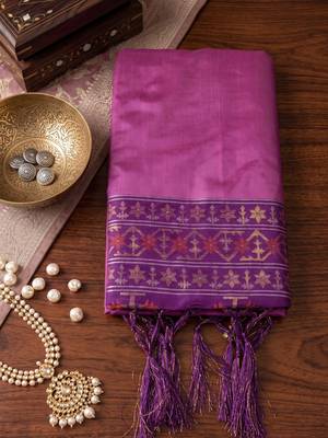 lavender soft banarasi saree for women festive party traditional wedding ethnic saree 4