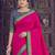 pink silk blend plain saree bordar work with printed blouse