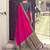 pink silk blend plain saree bordar work with printed blouse