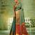 teal green kanjivaram silk blend saree for women festive traditional wedding party wear