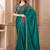Teal embellished women floral embroidered sequinned heavy work saree