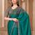Teal embellished women floral embroidered sequinned heavy work saree