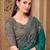 Teal embellished women floral embroidered sequinned heavy work saree