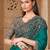 Teal embellished women floral embroidered sequinned heavy work saree