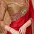 Red ethnic motifs embroidered satin heavy work saree