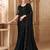 Black embellished sequinned  georgette heavy work saree