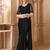Black embellished sequinned  georgette heavy work saree
