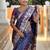 Purple ethnic motifs zari silk blend handloom banarasi saree