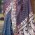 Purple ethnic motifs zari silk blend handloom banarasi saree