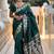 Green ethnic motifs zari silk blend handloom banarasi saree