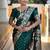 Green ethnic motifs zari silk blend handloom banarasi saree