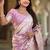Pink ethnic motifs zari silk blend designer banarasi saree