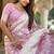 Pink ethnic motifs zari silk blend designer banarasi saree
