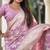 Pink ethnic motifs zari silk blend designer banarasi saree