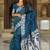 Teal paisley zari silk blend heavy work banarasi saree