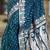 Teal paisley zari silk blend heavy work banarasi saree