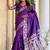 Purple ethnic motifs zari silk blend banarasi saree