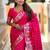 Pink paisley zari silk blend handloom banarasi saree