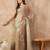 Gold beads and stones organza saree