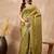 Green gotta patti organza saree