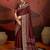 Maroon ethnic motifs digital print banarasi saree