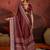 Maroon ethnic motifs digital print banarasi saree