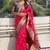 Pink woven design zari silk blend paithani saree