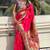 Pink woven design zari silk blend paithani saree