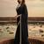 Black zari satin heavy work saree
