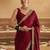 Maroon embellished embroidered satin heavy work saree